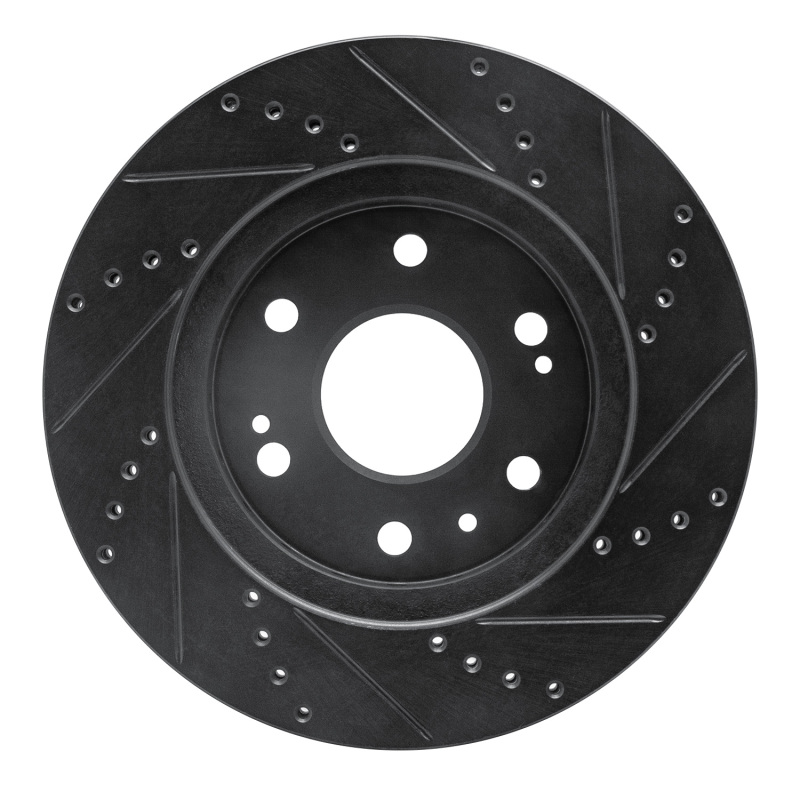 Chevrolet Tahoe Brake Rotor (1) - Front Left - R1 Concepts - Drilled & Slotted - Black - `09-`20